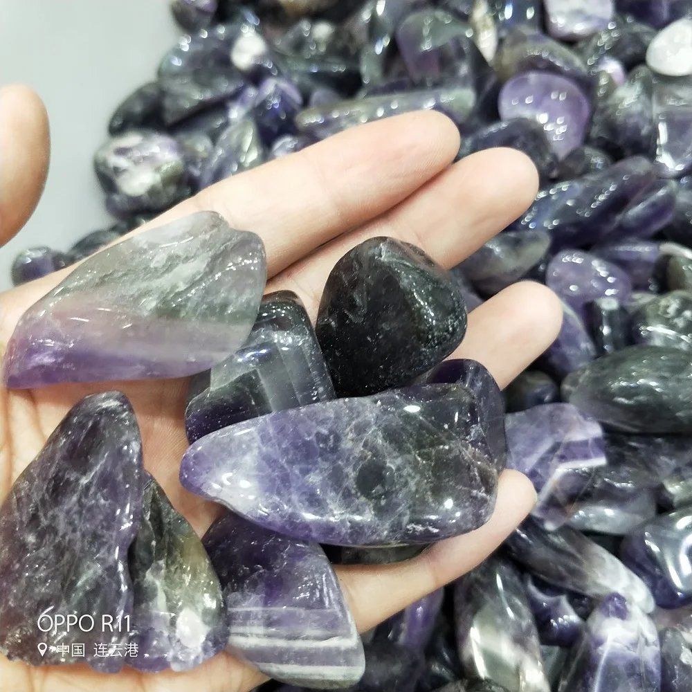 100g BIG Natural Dark purple fluorite Gravel Rock Crystal Quartz Raw Gemstone Mineral Specimen Fish Tank Garden Decoration | Дом и сад