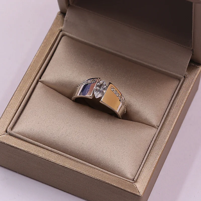 Женское кольцо с цветком розы Серебряное/Золотое кристаллом из циркония|Кольца