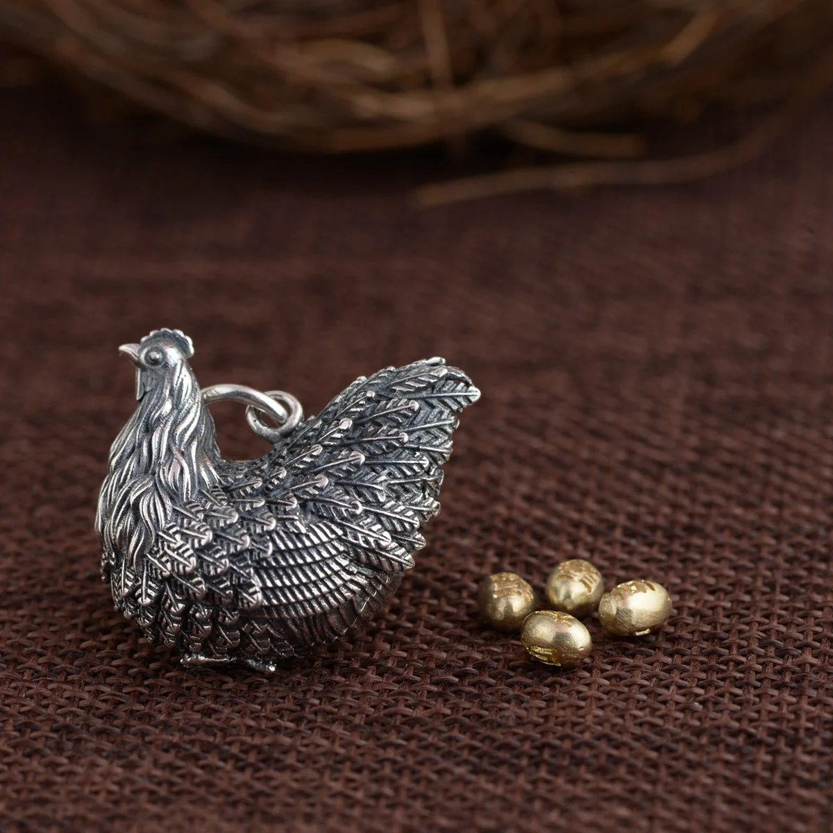 S925 серебряная бижутерия оптовая продажа Античная Подвеска в ретро стиле долгий