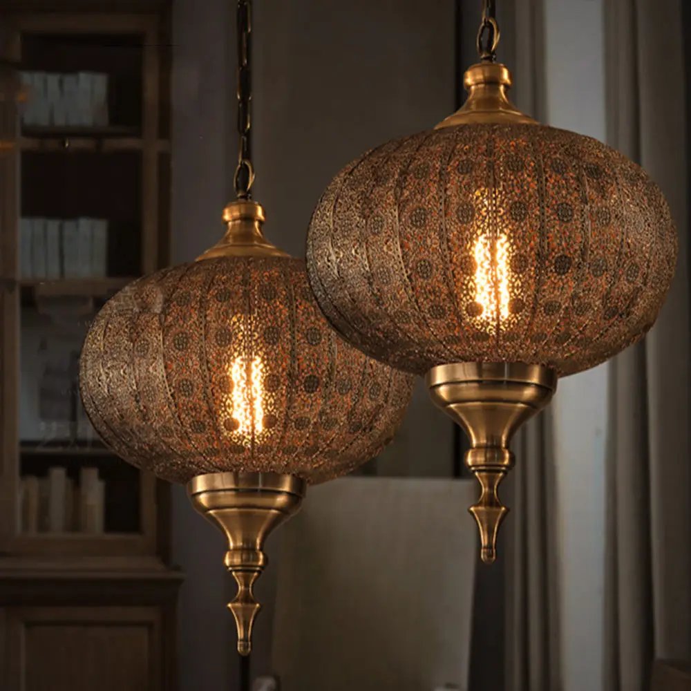 Retro Vintage E27 linterna LED luz Loft lámpara lámparas colgantes iluminación colgante casa corredor decoración regalo