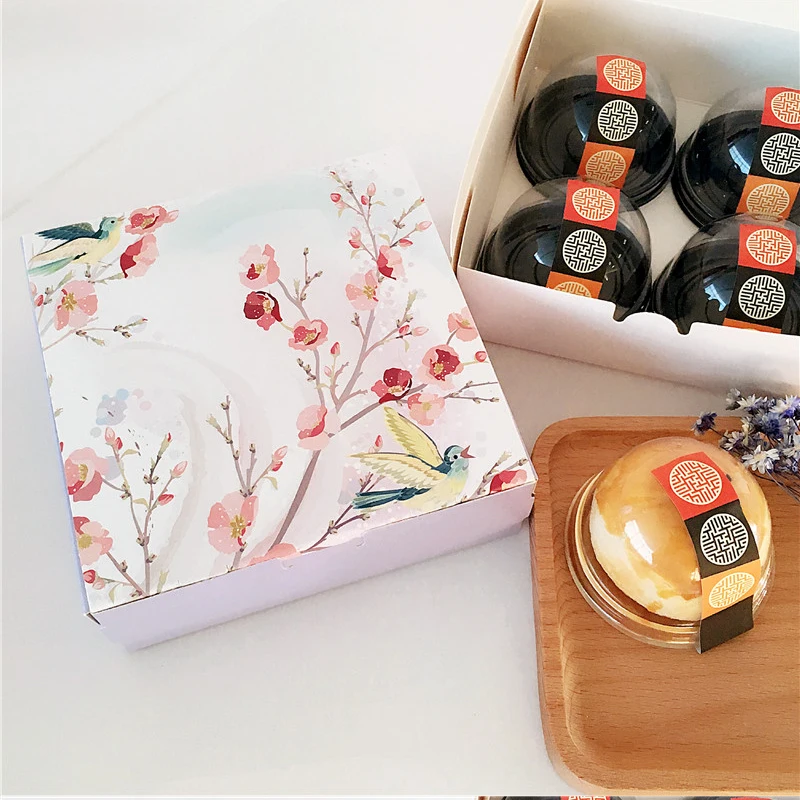 100x Flower and bird series baking box cranberry biscuit Niu rolling sugar egg yolk crisp new year's party gift | Дом и сад