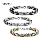 Византийский браслет титановое ожерелье мужские ювелирные изделия из нержавеющей стали 4-8 мм Подарочная цепочка императора Золотое наполнение