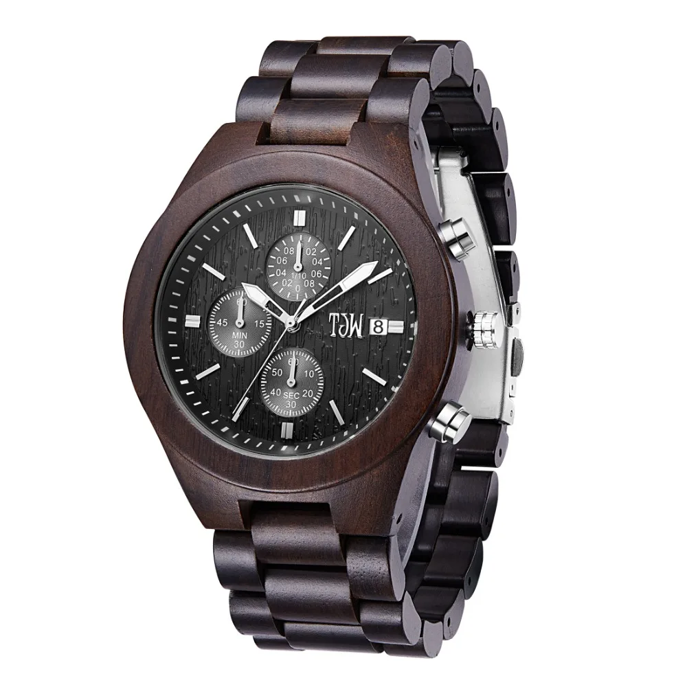 Многофункциональные водонепроницаемые деревянные мужские часы | Наручные