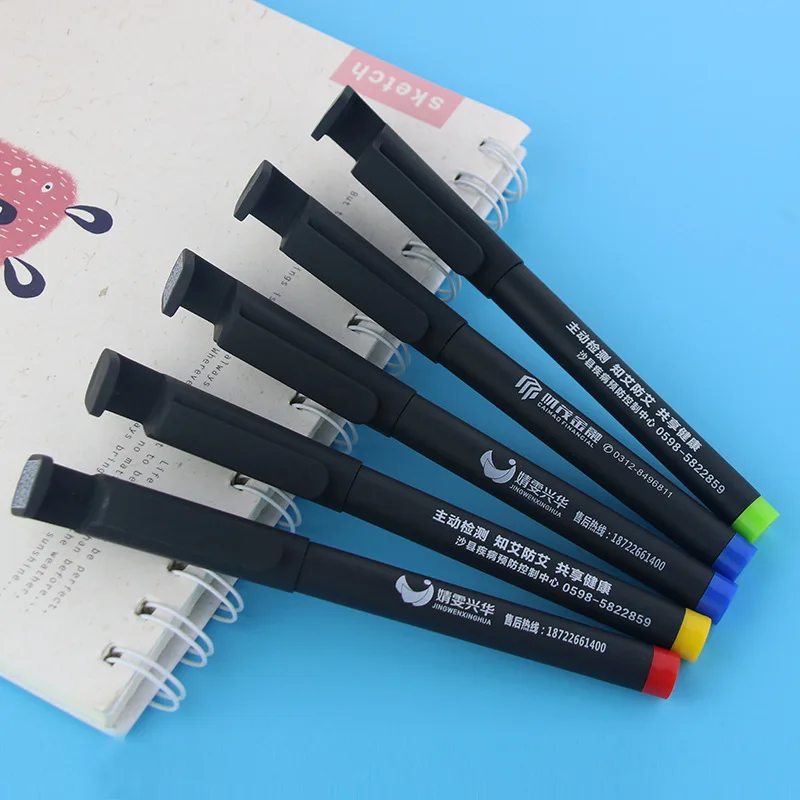 

500pcs/set Custom Promotional Pen Water Signature Black Advertising Pen Custom LOGO Two Dimensional Code Pen Custom Logo Gift
