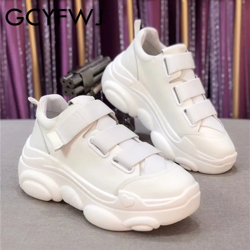 GCYFWJ/модные кроссовки женская обувь из натуральной кожи на толстой подошве