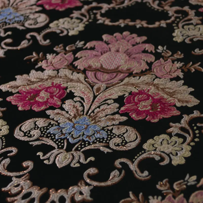 flowers brocade jacquard fabric,high quality thick polyester fabric for woman dress coat DIY sewing patchwork tissus an metre
