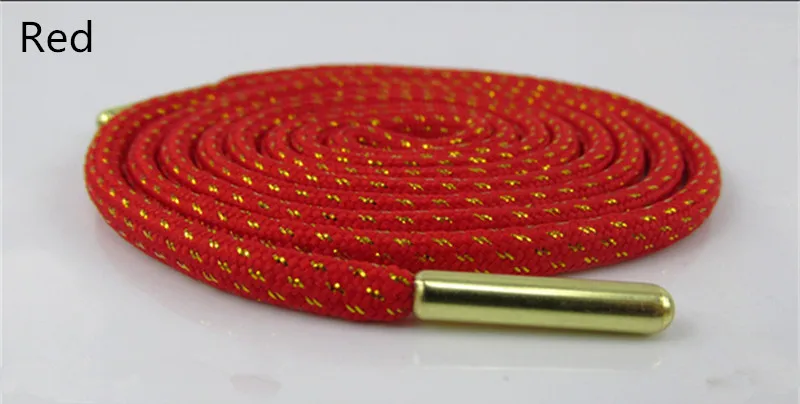Red Высокое качество с металлическим наконечником с фактурой в 100/120/140/160 см сварочный агрегат с проволочным круглые шнурки черный, белый цвет Для женщин Для мужчин Красочные Спортивная повседневная обувь на шнурках - Цвет: Red