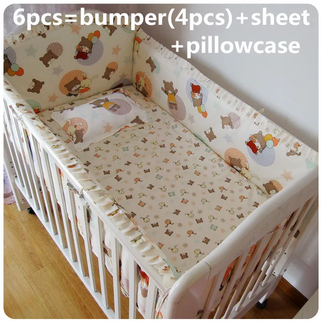 

Promotion! 6/7PCS baby crib bed linen 100% cotton baby bedding set baby cot jogo de cama ,120*60/120*70cm