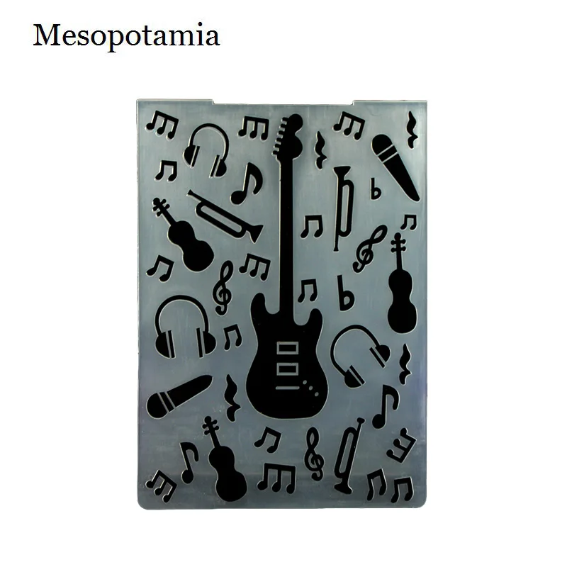 DIY Скрапбукинг музыка гитара гарнитура тиснение файл инструменты шаблоны