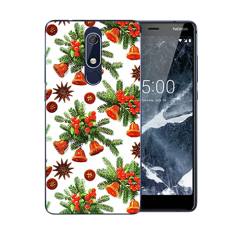 Мягкий ТПУ чехол для Nokia 5 1 nokia5.1 веселый X'MAS шаблон мягкий 2018 DIY задние Чехлы