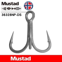 mustad fishing hooks 36328np ds sharp treble hook sea monster sea fishing tackle pesca high carbon steel soft lures holder