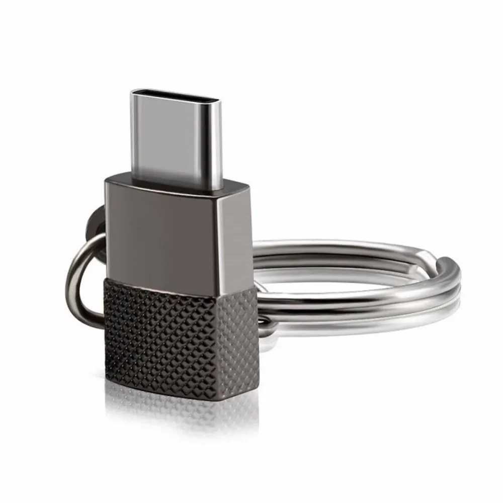 Новый адаптер Micro-Type-c из цинкового сплава с металлической цепочкой V8 Android-Type-c для