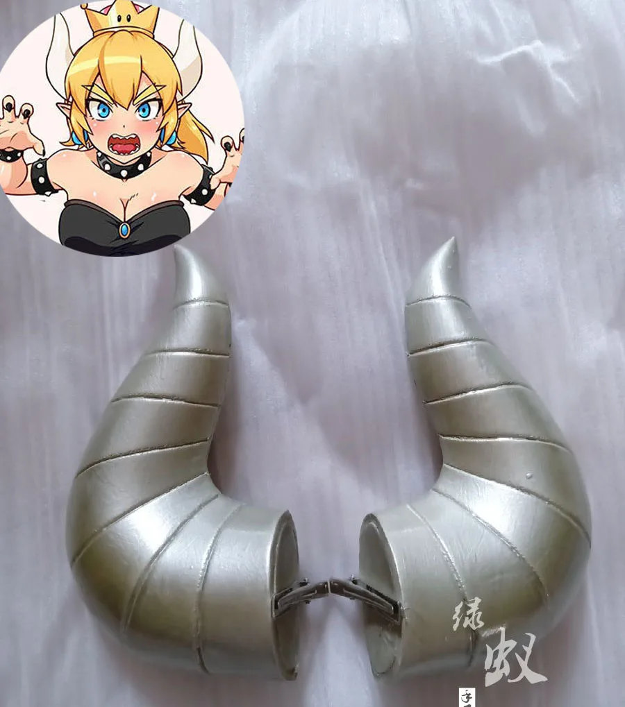 Супер Марио Bowsette куппа Купа Hime принцесса Косплэй белый рога ручной работы