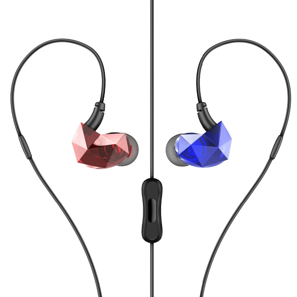 Picun/E6 + Супер Тяжелый Бас Наушники Прозрачный Спорт В Ухо Проводной Управления Fone