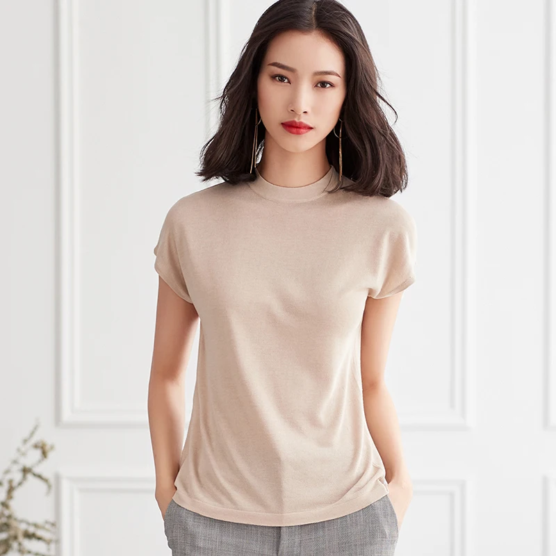 

2019 New Arrival High Quality Plain T Shirt Women Elastic Basic T-shirts Female Casual Tops Short Sleeve T-shirt Women