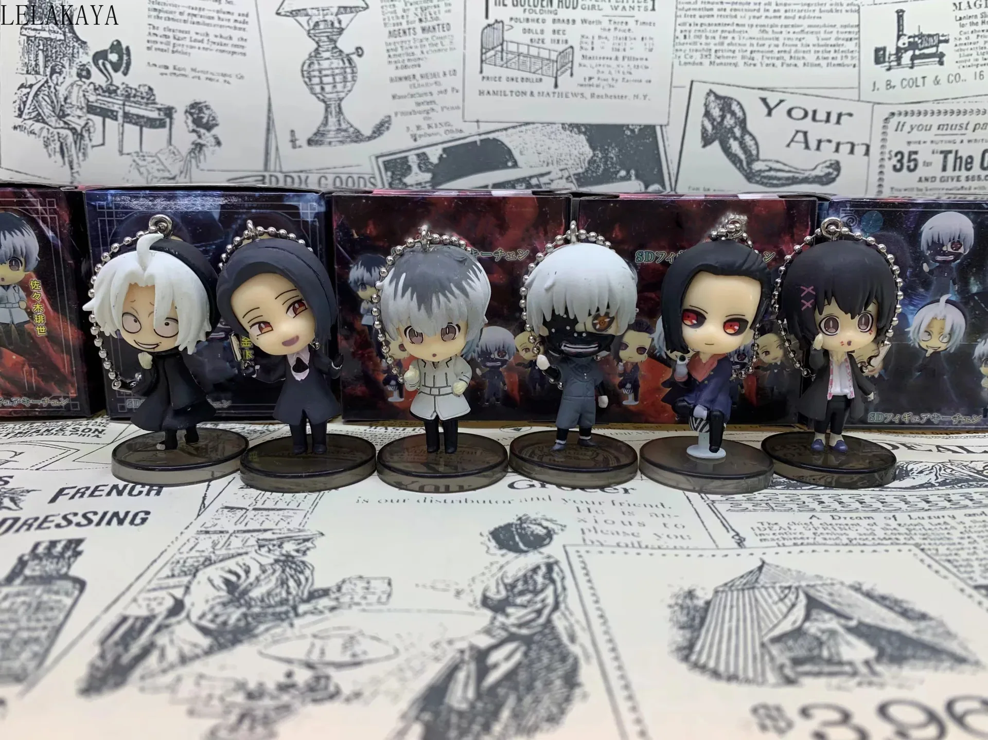 6 шт./компл. Аниме Tokyo Ghoul» для косплея канеки кэна версии подвеска брелок из ПВХ, коллекционная модельный брелок игрушки Brinquedos 5 см