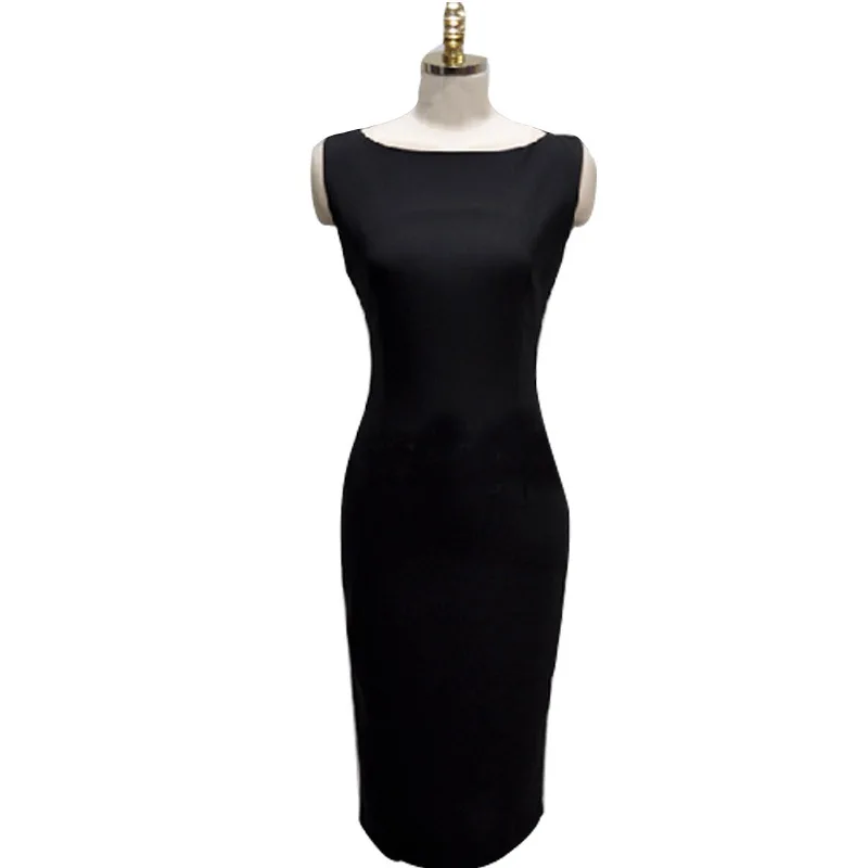 

Summer Women Sexy Party Holiday Ladies Dresses Solid Office Vintage Elegant Mini Dress Sleeveless O Neck Bodycon Dress Vestidos