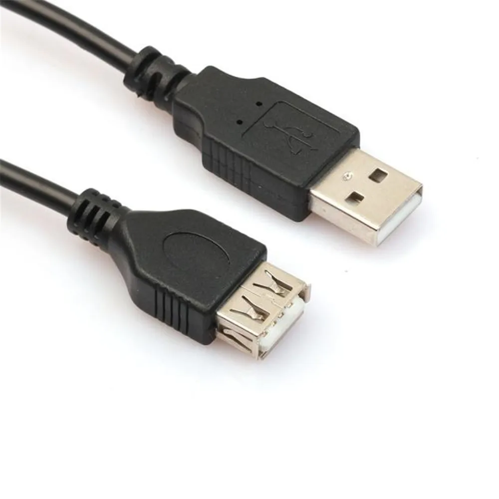 2 фута/60 см черный USB штекер на гнездо удлинитель данных M/F Кабель-адаптер для