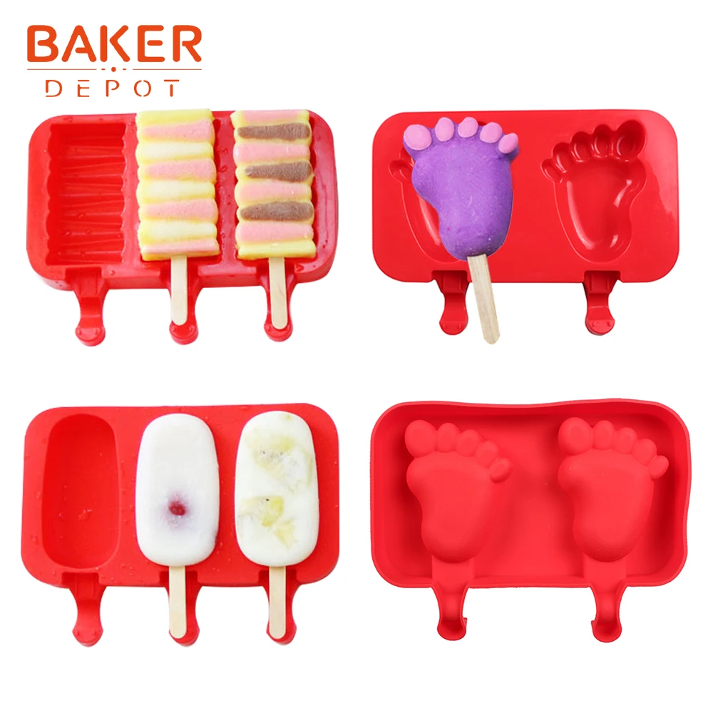 BAKER DEPOT силиконовая форма для мороженого овальная ног ледяной куб поднос