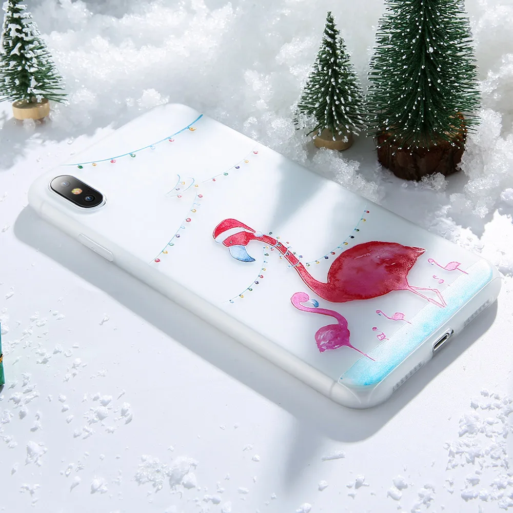 KISSCASE Christmas Matte Case For iPhone 5 5s Se X XR XS Max 6s xs xr max Emboss Soft TPU Capinhas Coques |