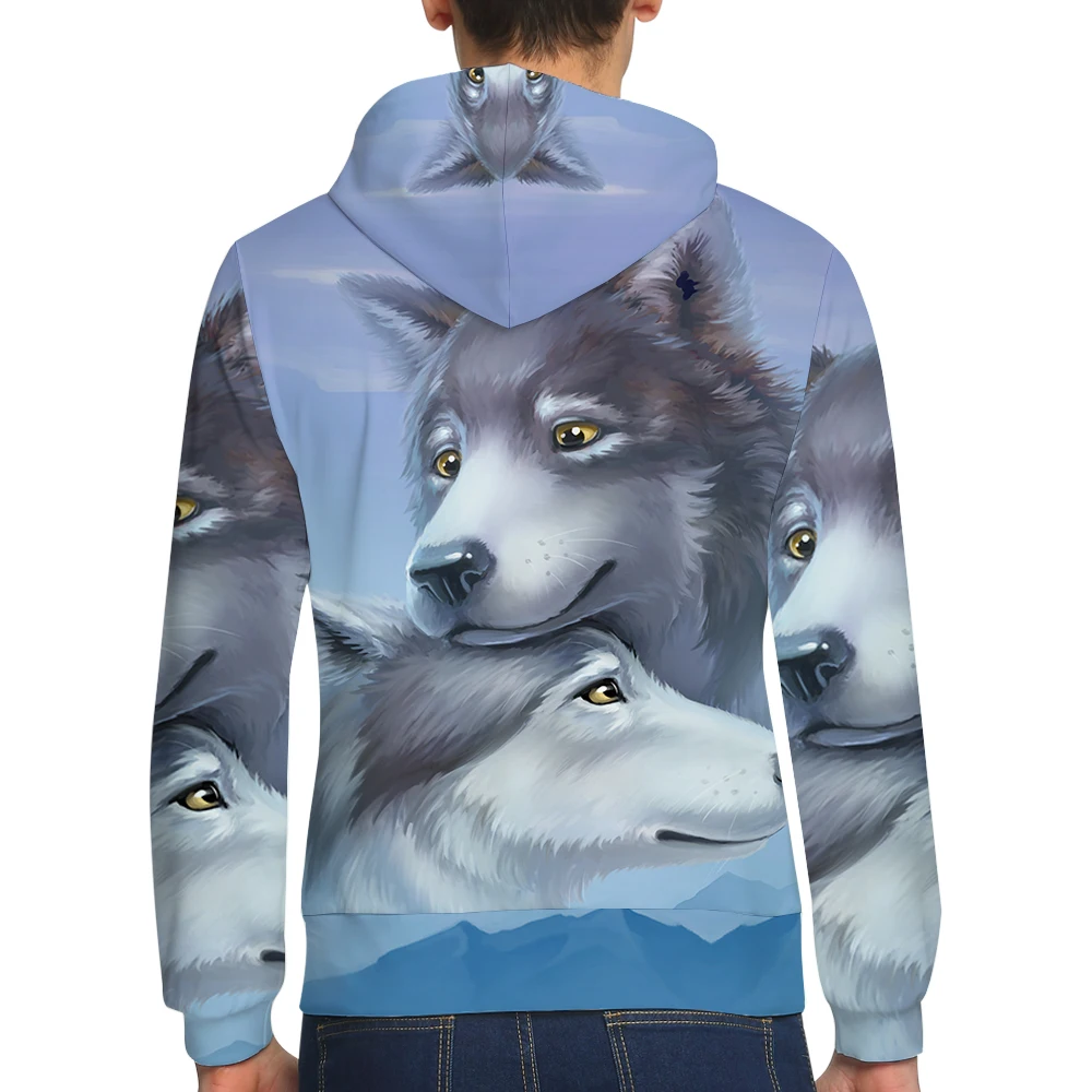 KYKU бренда Wolf толстовки Mountain Толстовка Смешные 3d Love кофты Мужской 3D Свитшот