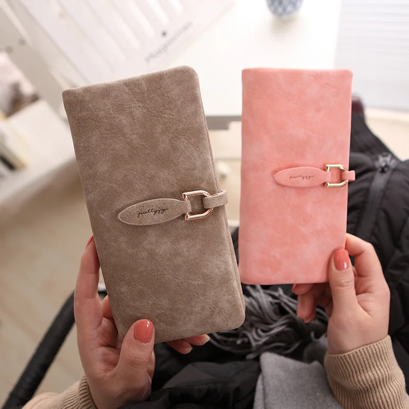 Prettyzys высококачественный Матовый кожаный длинный женский кошелек модный для