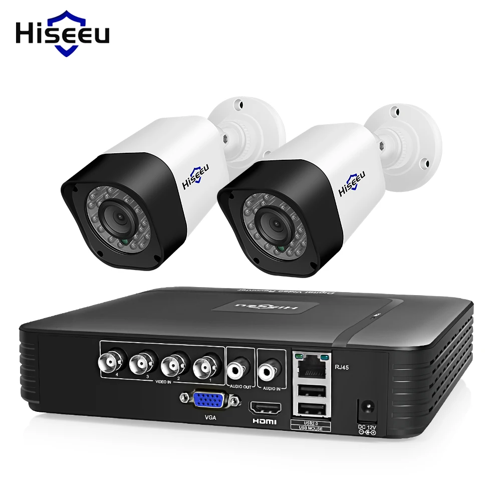 4CH CCTV камера 2 шт. 1.0MP 2MP Водонепроницаемая наружная домашняя безопасности Hiseeu AHD