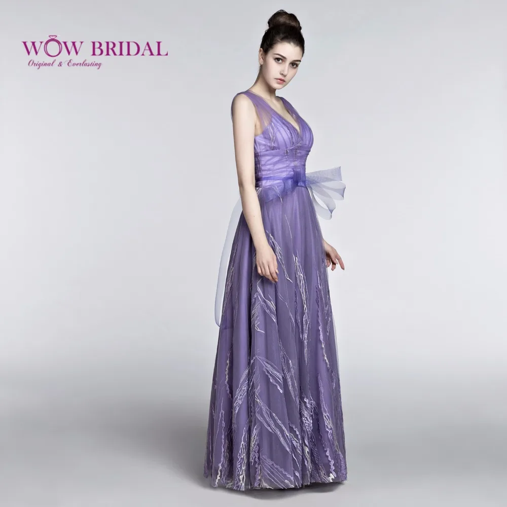 

Wowbridal изящное фиолетовое вечернее платье 2017 простой дизайн милое очаровательное официальное D