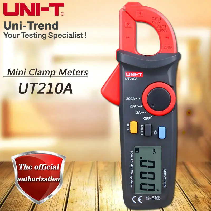 UNI T UT210A одиночный мини зажим переменного тока 200 А амперметр/Автоматическое