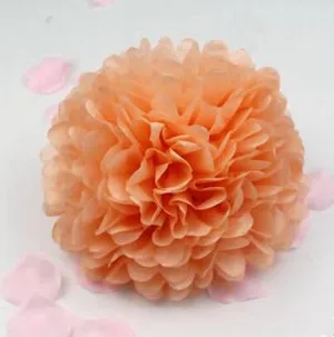 Peach 5 шт. 35 см(14 дюймов) большой бумажный помпон для свадебной вечеринки бумажный помпон-цветок для свадебного украшения помпон - Цвет: Peach