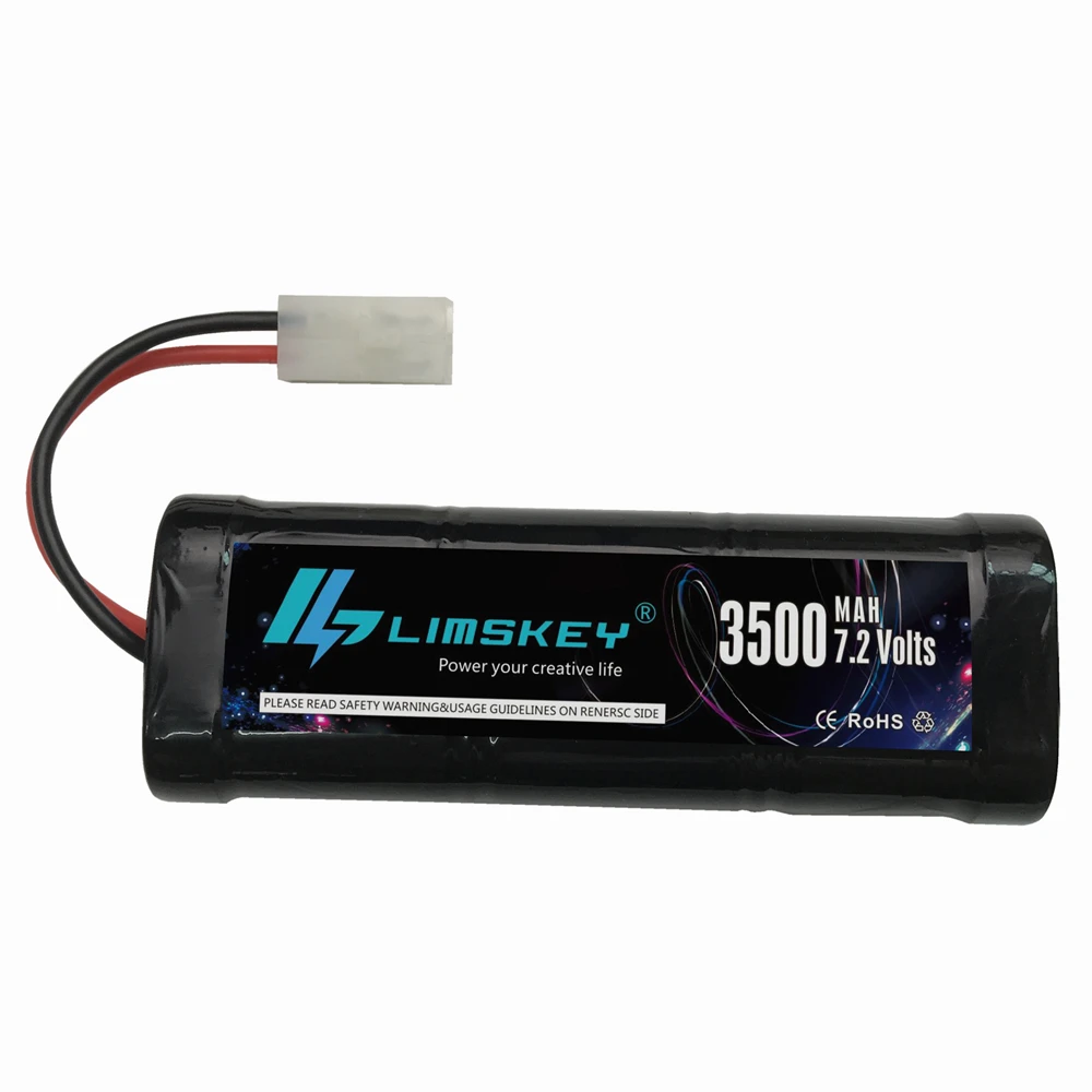 

LIMSKEY Original 7.2V 3500mAh Rechargeable Battery Pack With Timiya Connectors , High Capacity Cells for Control Toys Battery
