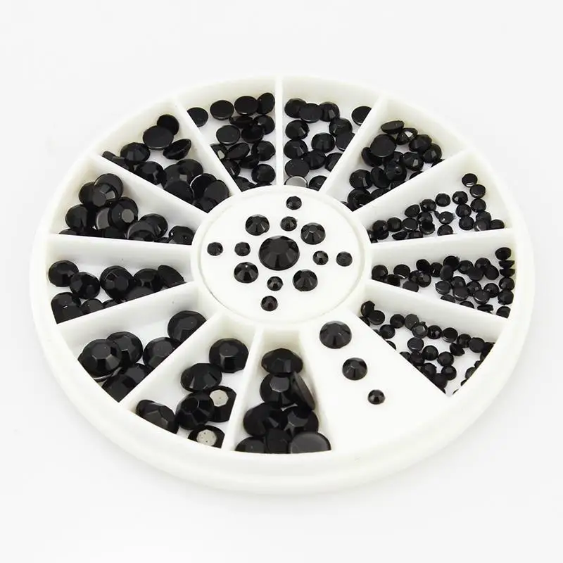 4 размера черные акриловые наклейки для дизайна ногтей советы Блестящие модные