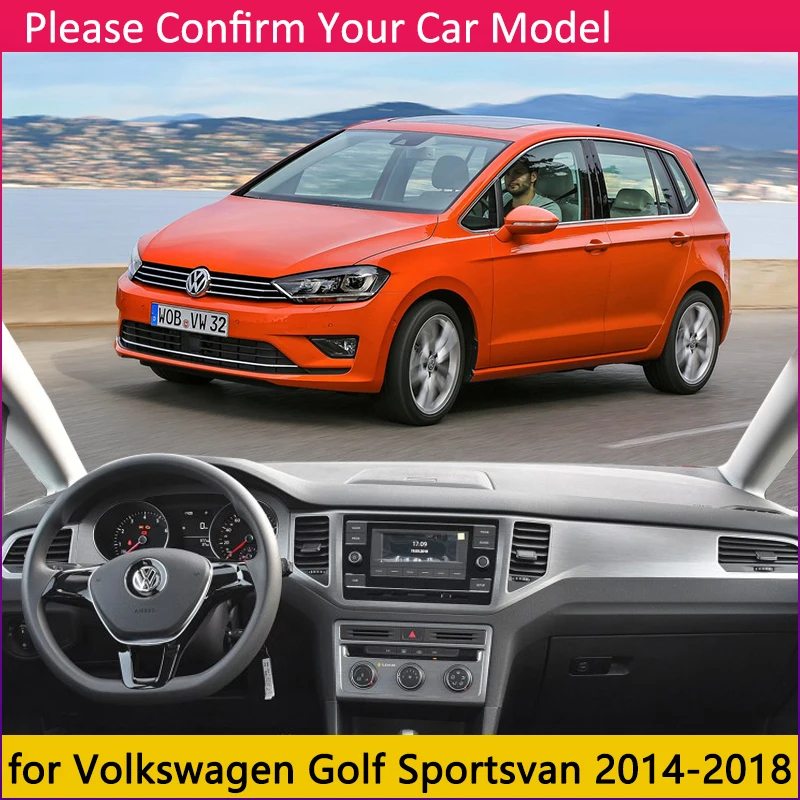 Для Фольксваген Гольф SV Sportsvan 2014 ~ 2018 Противоскользящий коврик для приборной