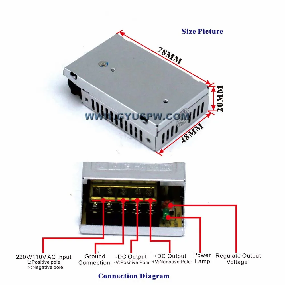 Ультратонкий выключатель питания DC12V 2A 24 W светодиодный трансформатор драйвера 100