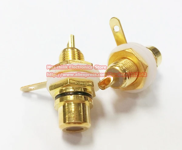 Золотые разъемы RCA Женский панельный адаптер A/V 2 цвета красный черный 10 шт.