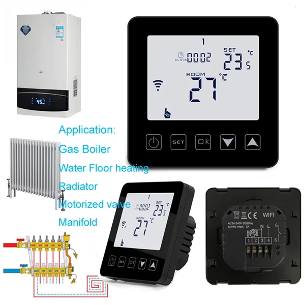 BlackWhite 3A Boiler WiFi умный термостат комнатный контроль температуры Лер для воды/электрический подогрев пола/газовый котел Голосовое управление Alexa Google Home - Цвет: BlackWhite 3A Boiler