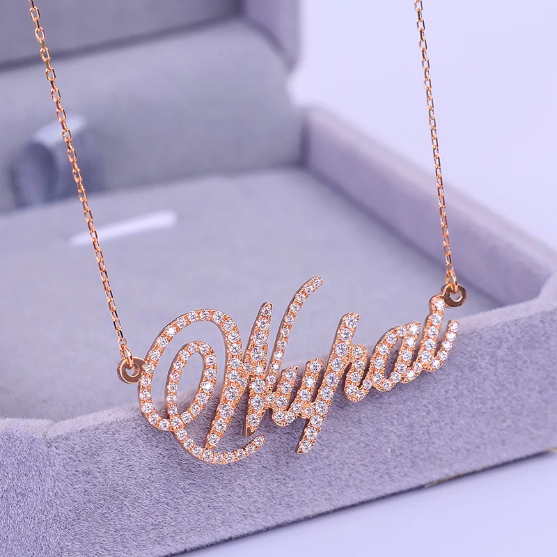 18 K ожерелье, имя клиента diy, подарок для пары, подарок для помолвки
