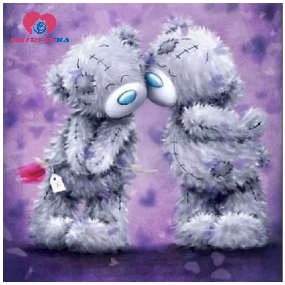 Полная алмазная живопись мультяшный медведь картины разразы распродажа