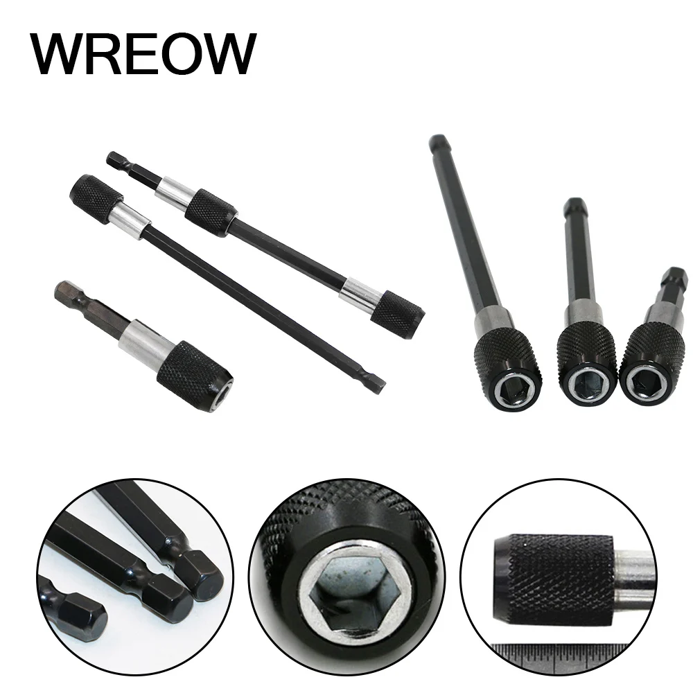 Набор насадок для отвертки на магнитной основе 1 шт./3 шт. 60 мм/100 мм/150 мм быстроразъемный держатель инструментов с шестигранной вставкой 1/4 дюйма.