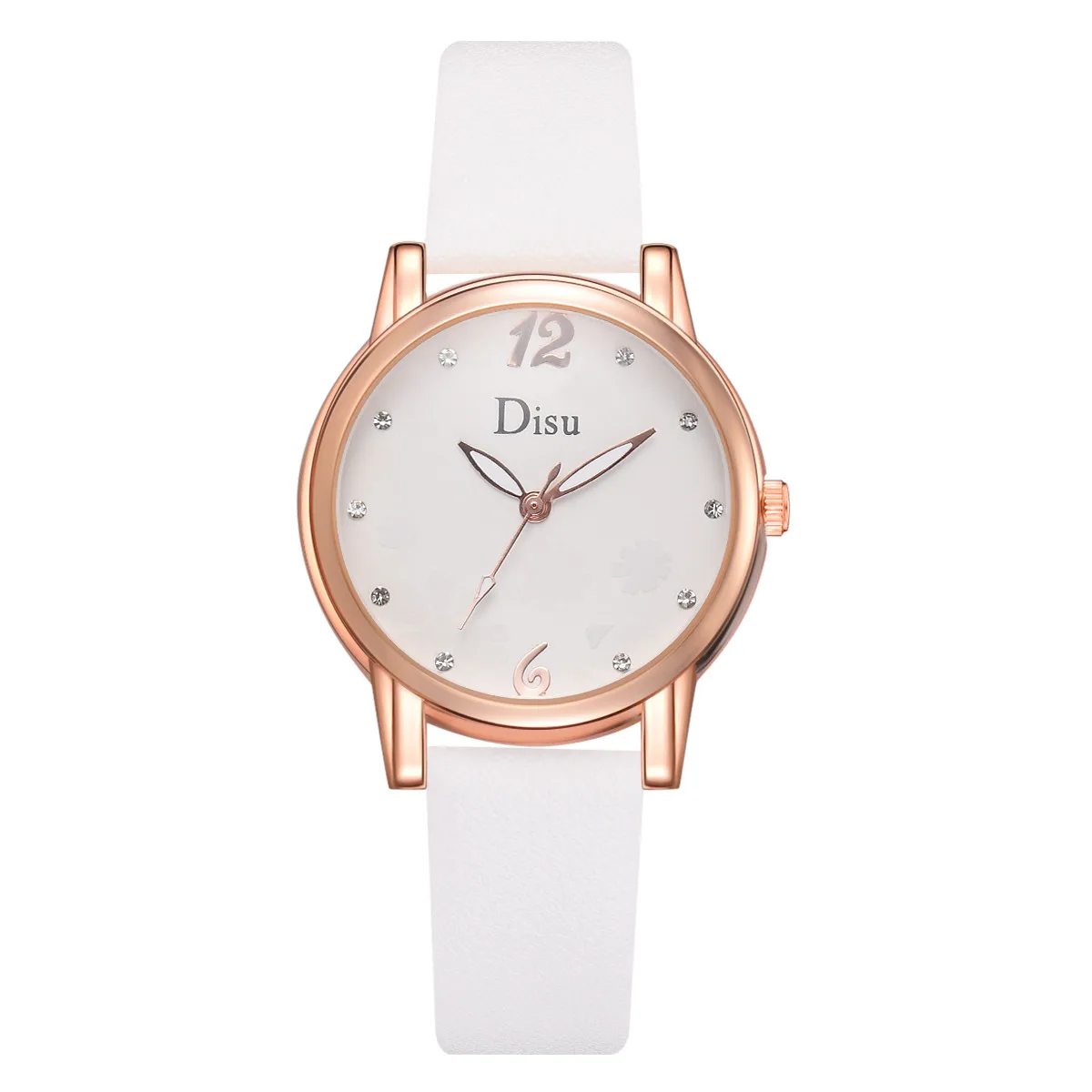 Женские часы с кожаным ремешком модные повседневные кристаллами кварцевые