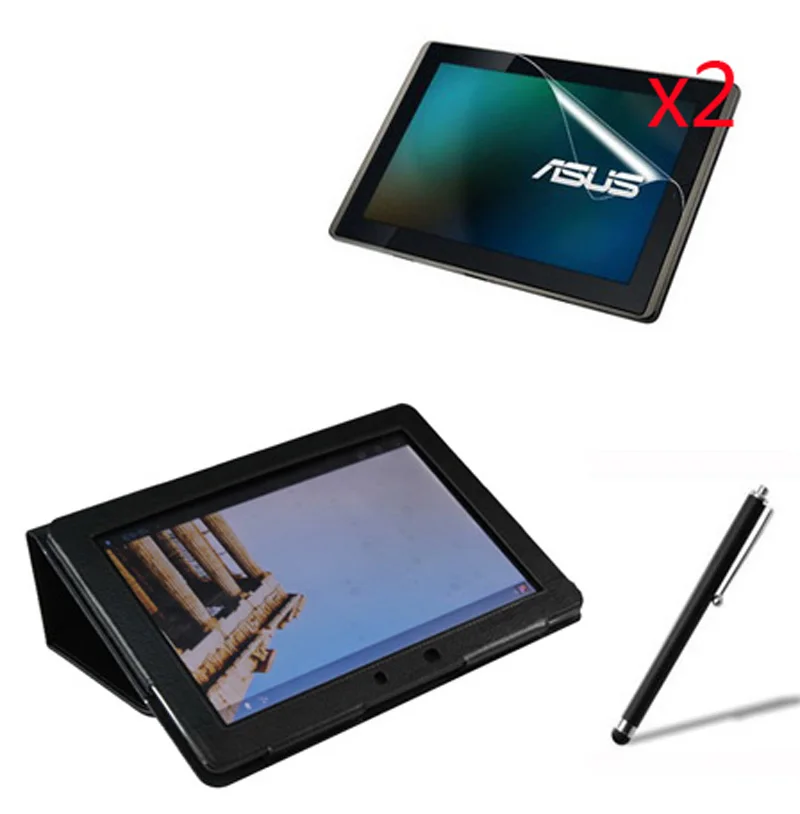 Роскошный кожаный чехол книжка 4в1 с магнитной подставкой + 2x защита экрана 1x