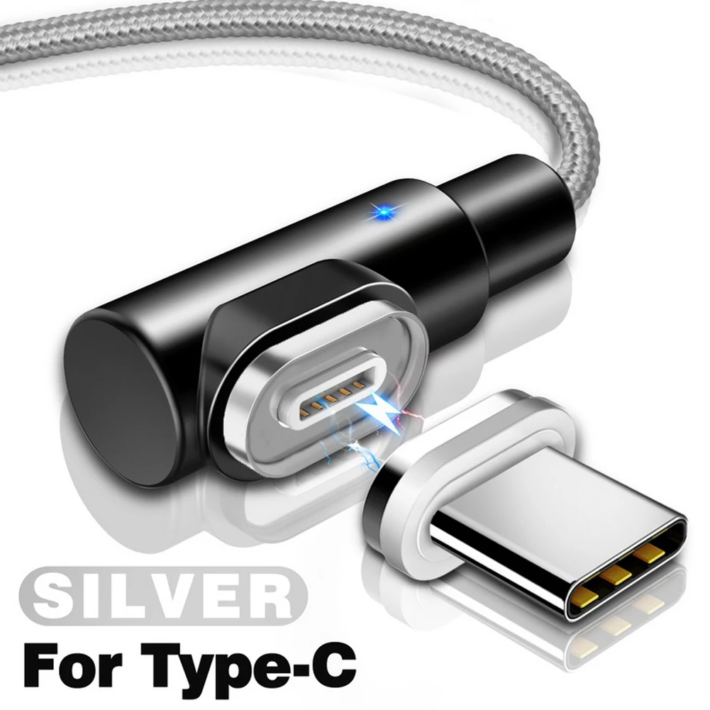Silver C 1 M/2 M 3A Магнитный кабель для быстрой зарядки и передачи данных для samsung S9 S10 huawei P30 pro P20 Xiaomi Mi9 для type C/USB C Micro USB - Цвет: Silver C
