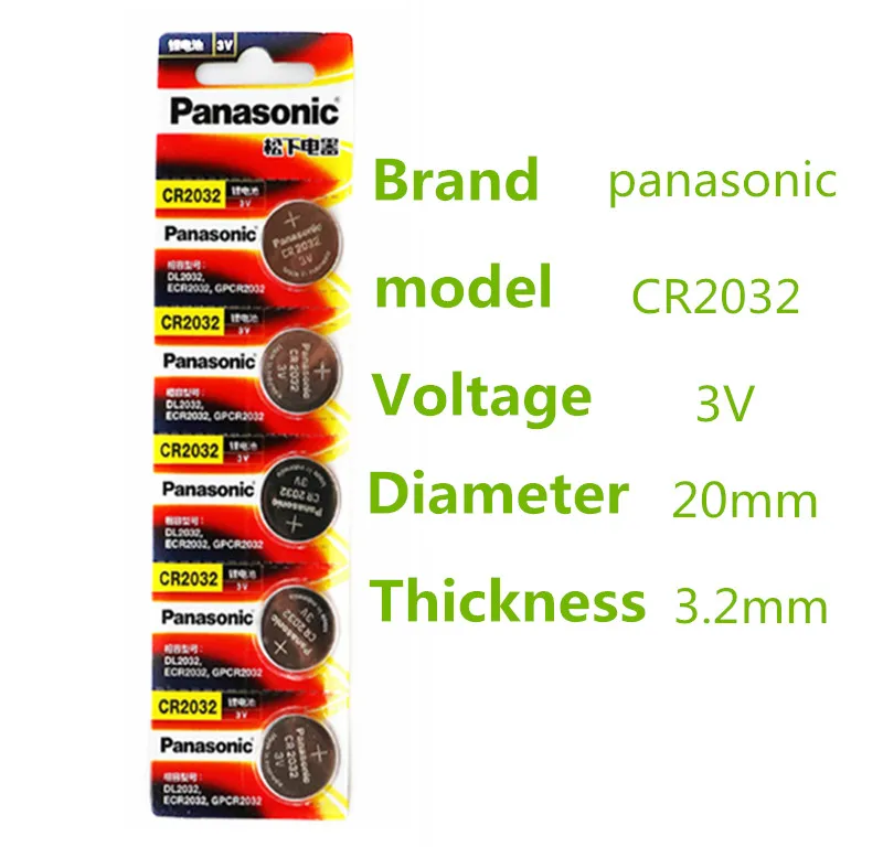 10 шт./лот Panasonic оригинальный cr2032 кнопочный элемент батареи 3 в монета литиевая