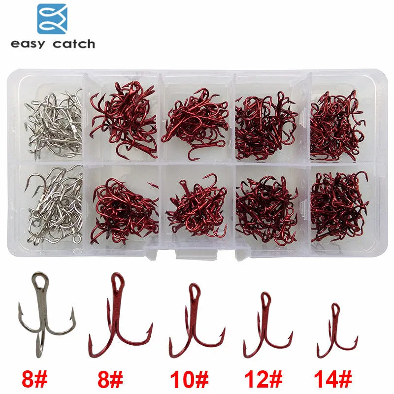 Easy Catch 210 шт./компл. 35647 тройные рыболовные крючки маленький короткий хвостовик