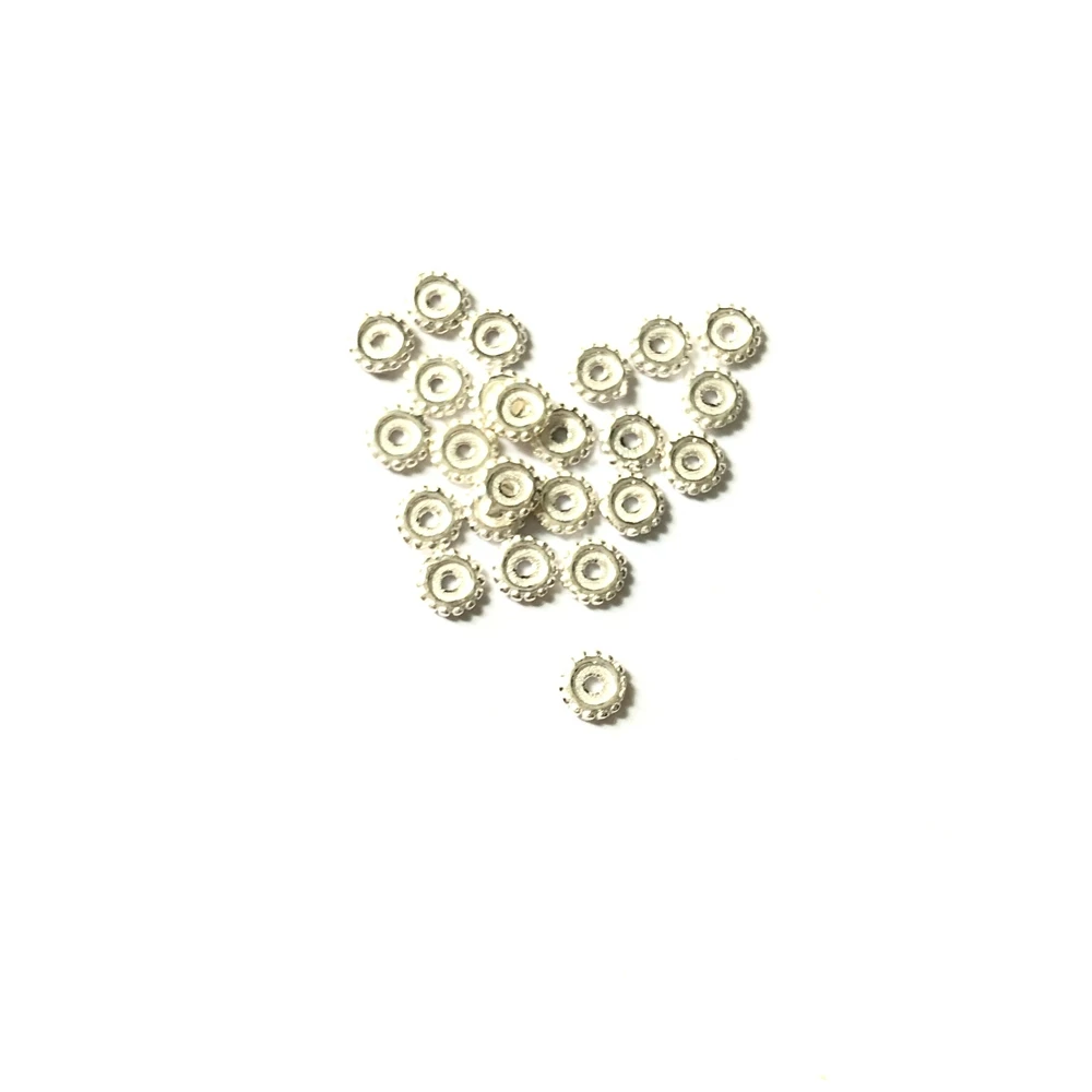 100pcs/lot 925 Solid Sterling Silver Spacer Beads 4.5mm Findings FIT DIY silver jewelry | Украшения и аксессуары