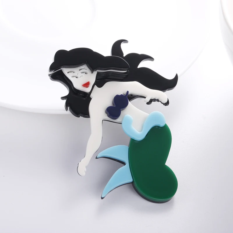 Женская акриловая брошь Русалка FishSheep винтажная ручной работы модные ювелирные