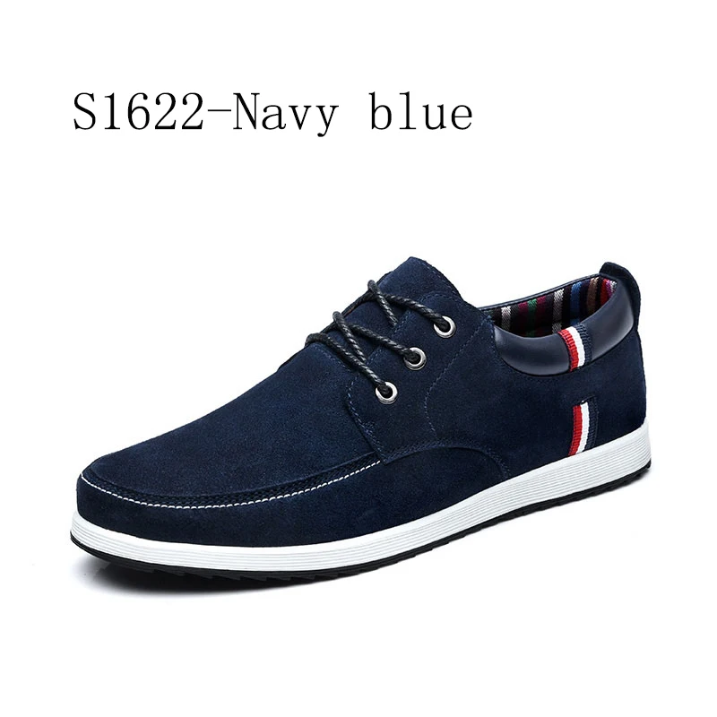 S1622-Navy blue SUROM/белая классическая кожаная Вулканизированная обувь; Мужская обувь для отдыха; Роскошная Брендовая обувь для скейтбординга; удобная мужская обувь - Цвет: S1622-Navy blue