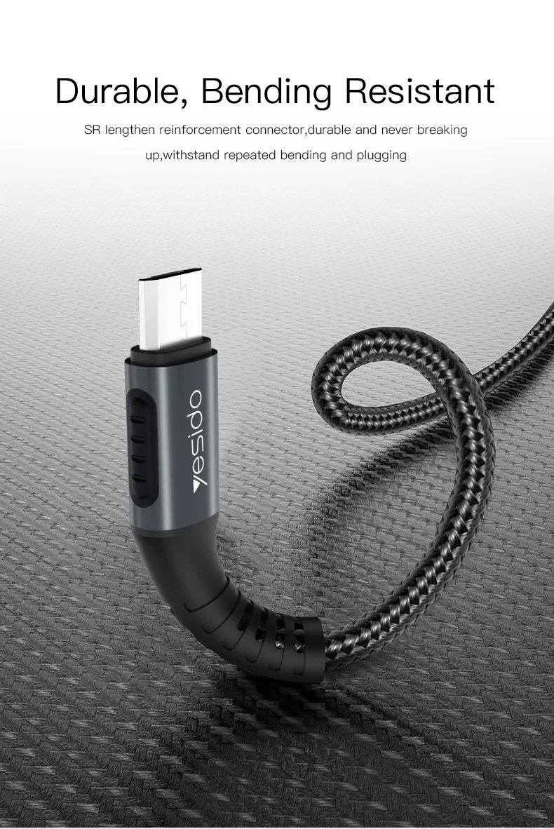 Yesido CA36 5A быстрое зарядное устройство Micro USB кабель для Xiaomi Redmi huawei samsung Быстрая зарядка USB кабель для передачи Данных Планшет USB шнур Кабели