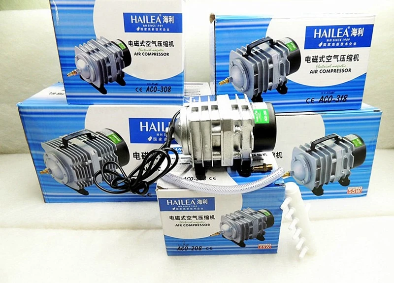 Hailea ACO-208, воздушный компрессор для рыб, 220 В, аэратор насоса для аквариума, для пруда, рыбной фермы, аквакультуры, ресторана, профессиональный насос 45л/м 12галл/м