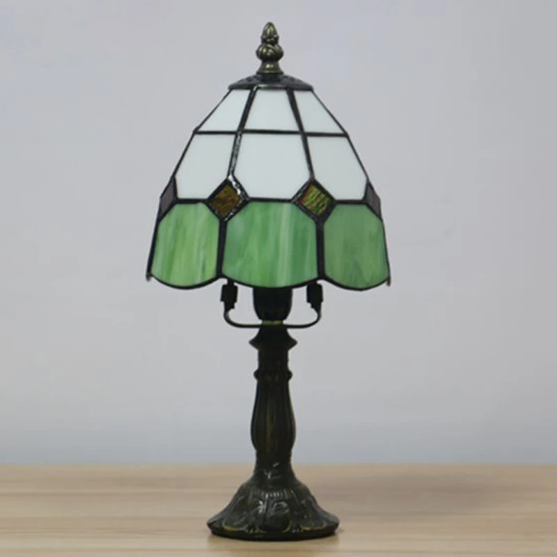 Tiffanylamp Классическая E14 многоцветная настольная лампа в стиле Тиффани для спальни, гостиной, церкви, стекла, высокое качество